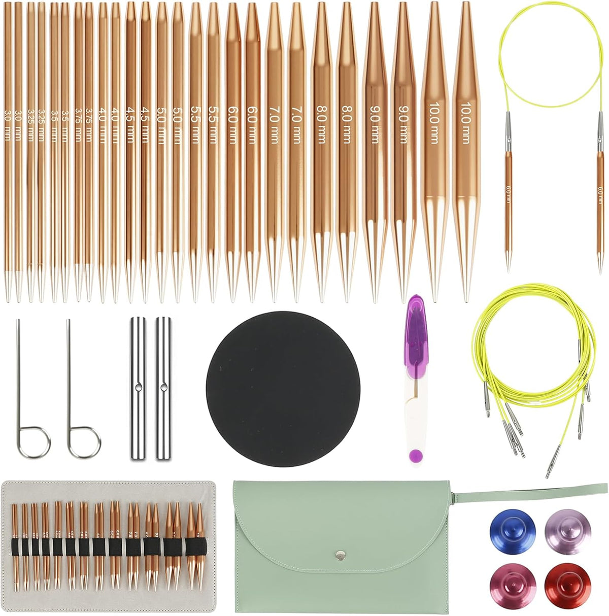 Stricknadelset bronze 3 - 10 mm