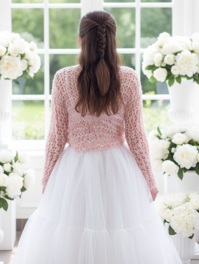 Strickpullover im Netzmuster