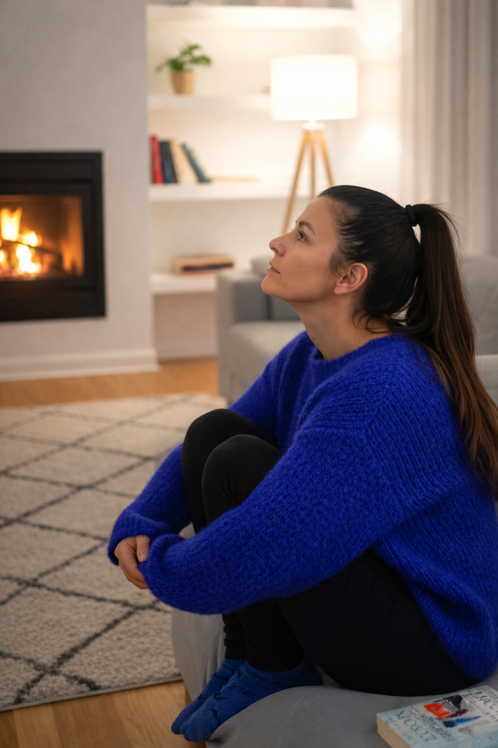 Weiter bequemer Strickpullover reiki