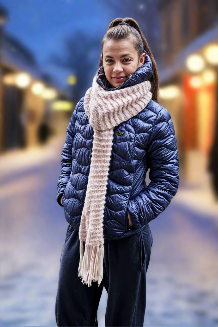 Schal mit Fransen stricken – Strickanleitung Krausmuster aus Soft Gratté & Cotton Merino