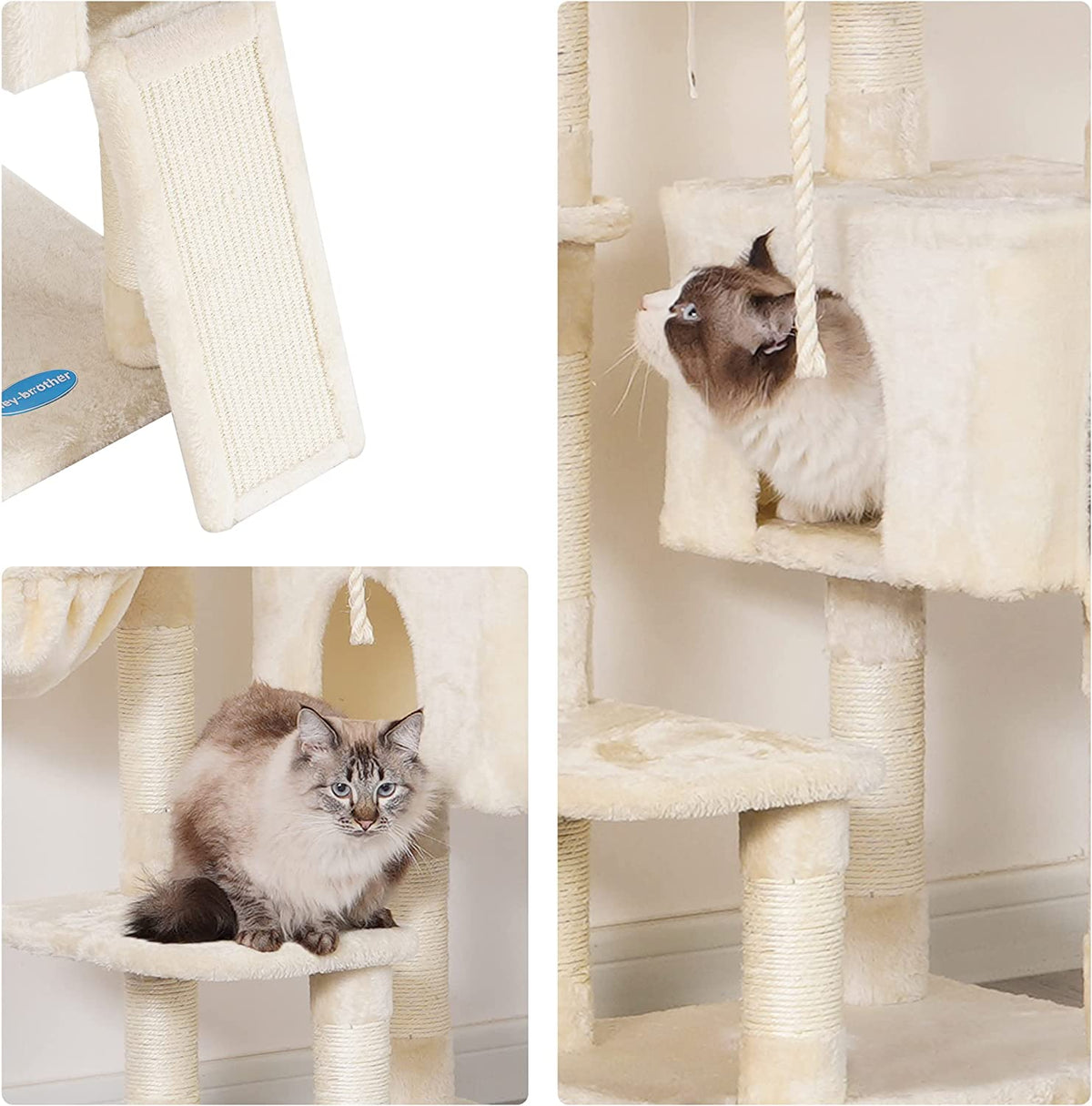 Kratzbaum in beige für Katzen stylish