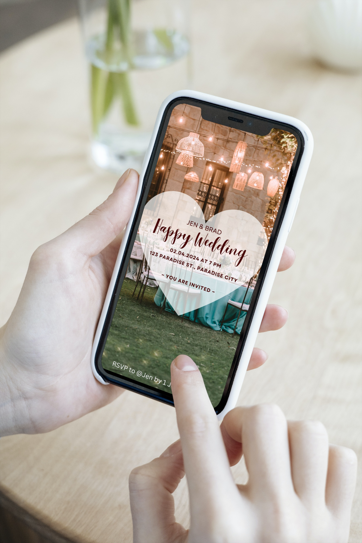 Digital wedding invitation editable save trees