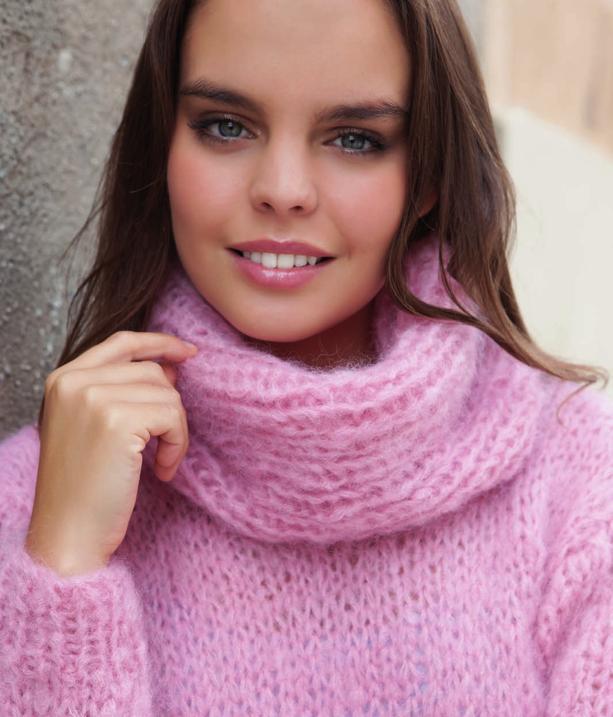Knit Kit: Mohair kuscheliger Pullover INGENUA Strickset zum Selberstricken mit Strickanleitung - Beemohr