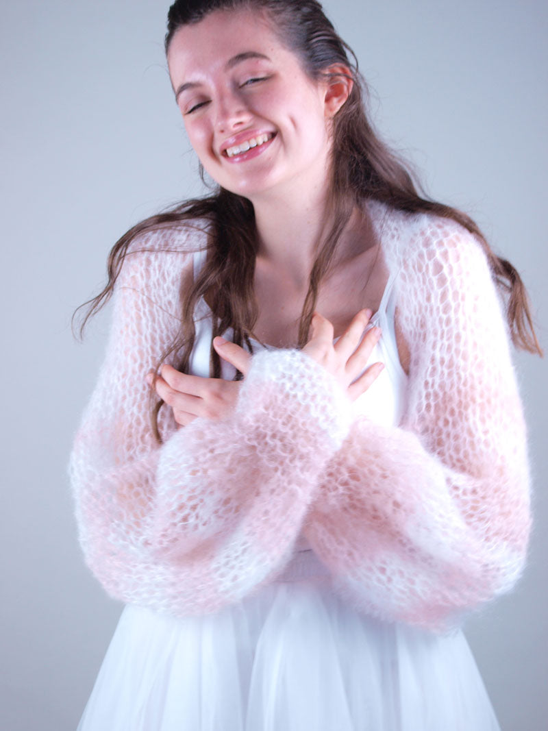 Leichter Bolero handgestrickt aus zwei Farben für Rock & Jeans - Beemohr