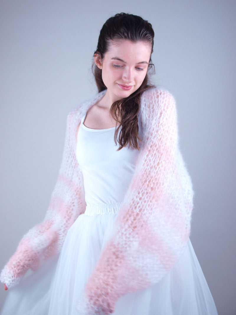 Strickset: Leichter Bolero mit langem Arm in zwei Farben AIR - Beemohr