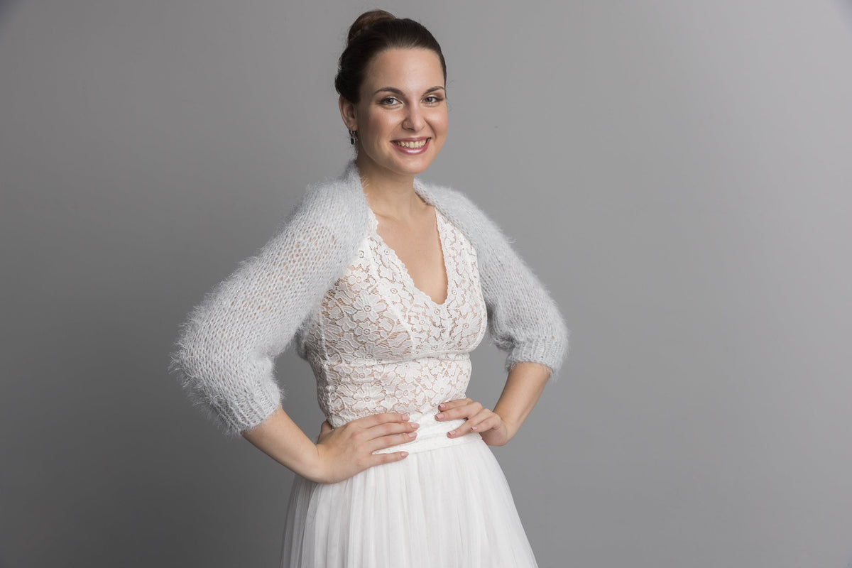 Knit Kit: Flauschiger Bolero DUST mit 3/4 Arm kuschelig weich - Beemohr