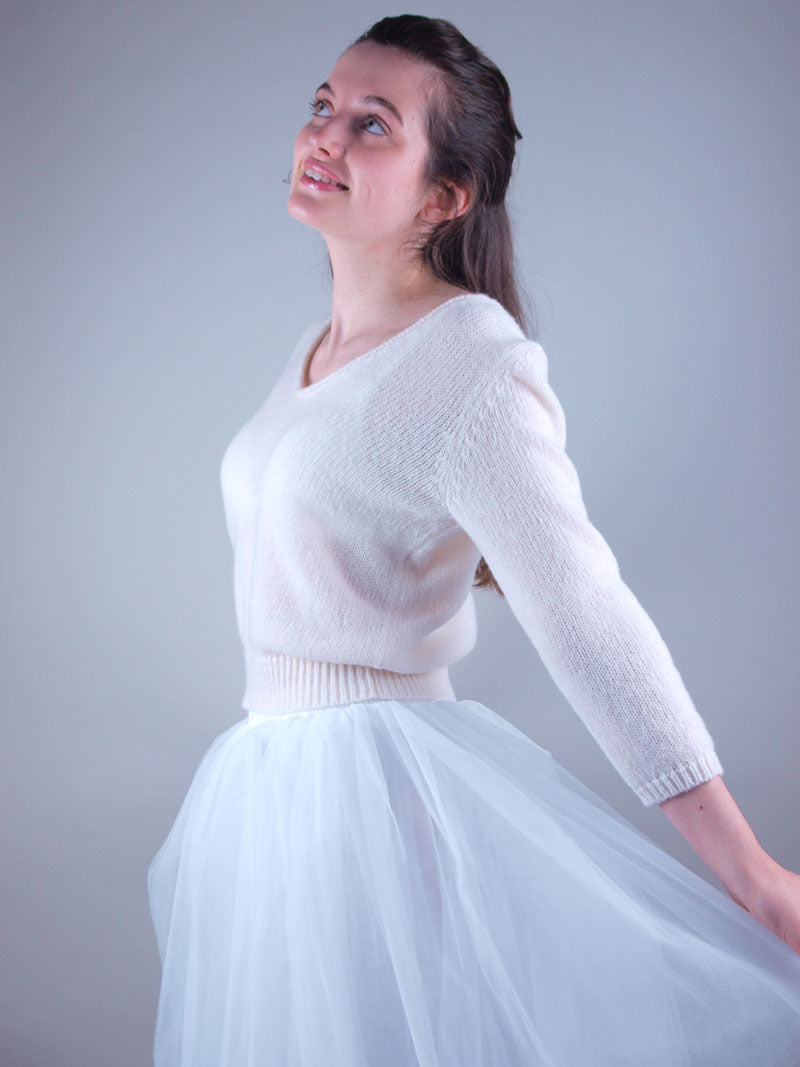 Strickbox für einen Brautpullover mit Wolle und Strickanleitung - Beemohr