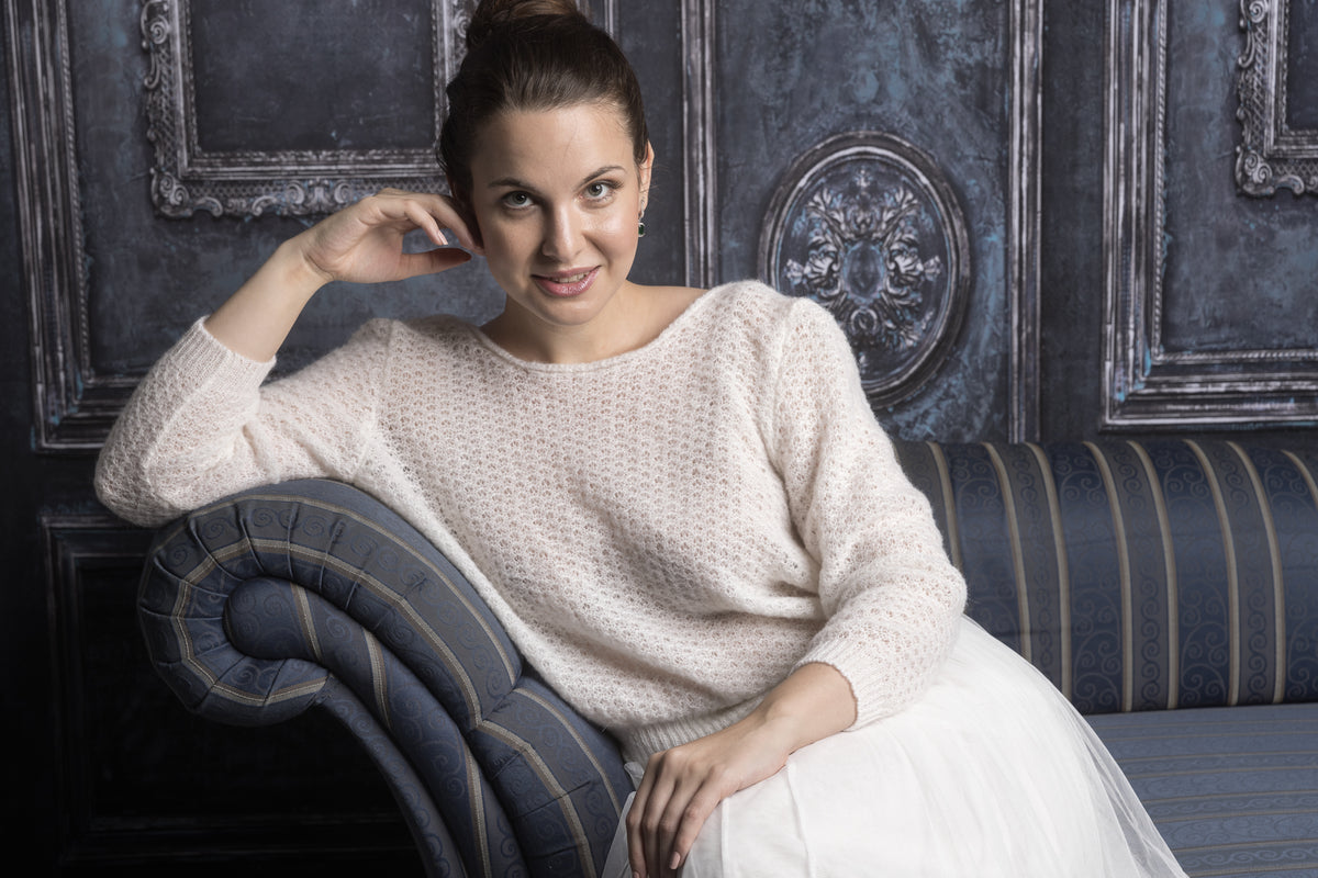 Brautpullover CHILLY im Lacemuster mit extra großem Rückenausschnitt - Beemohr