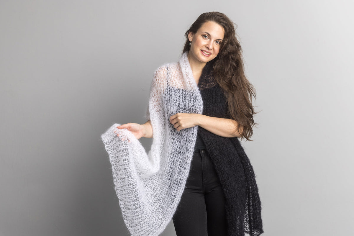 Strickanleitung Stola aus leichtem Ingenua Mohair - Beemohr