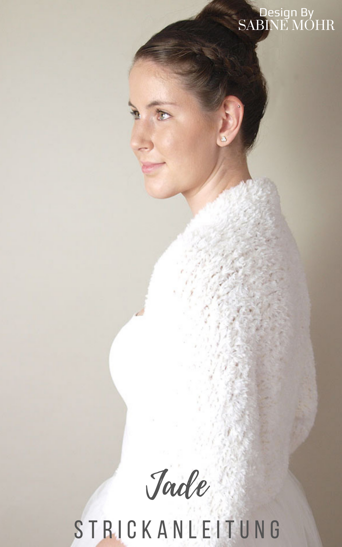 Strickanleitung für eine Bolero Jacke aus flauschiger Wolle JADE - Beemohr