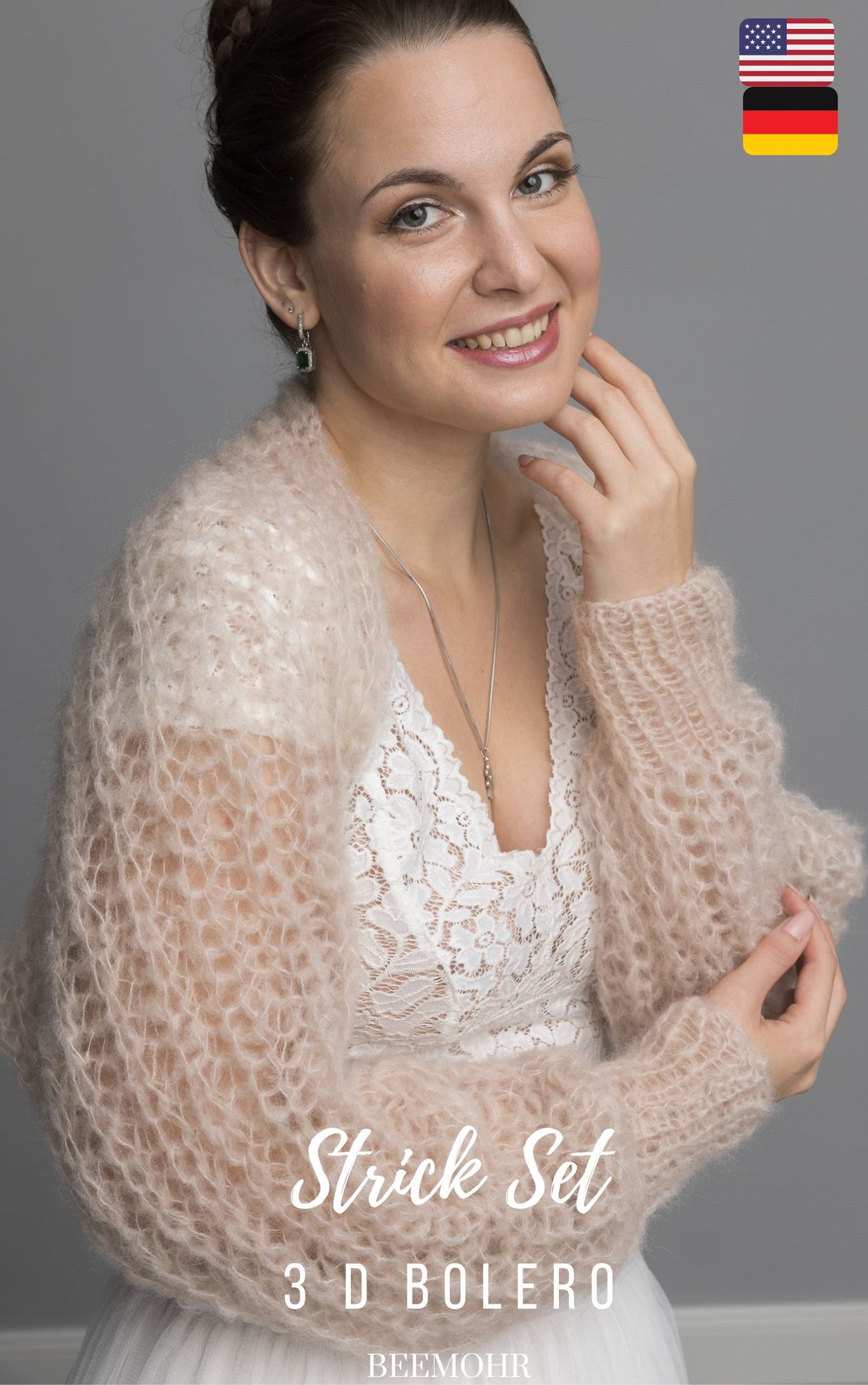 Knit your cozy bolero in brioche pattern from beemohr