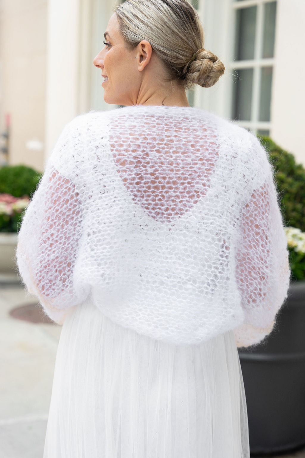 Strickset: Leichter Bolero mit langem Arm in zwei Farben AIR - Beemohr