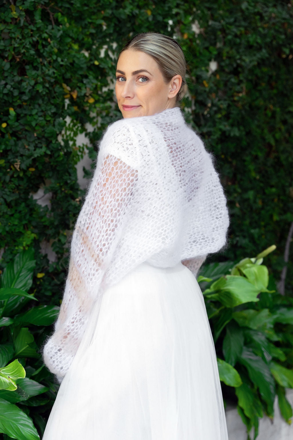 Strickset: Leichter Bolero mit langem Arm in zwei Farben AIR - Beemohr