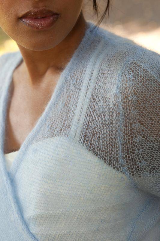 For You: Strickjacke Bolero aus Mohair zum Wickeln - Beemohr