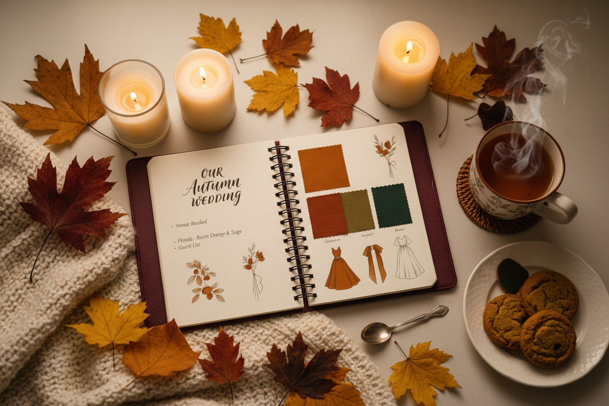 Hochzeitsvorbereitungen im Herbst