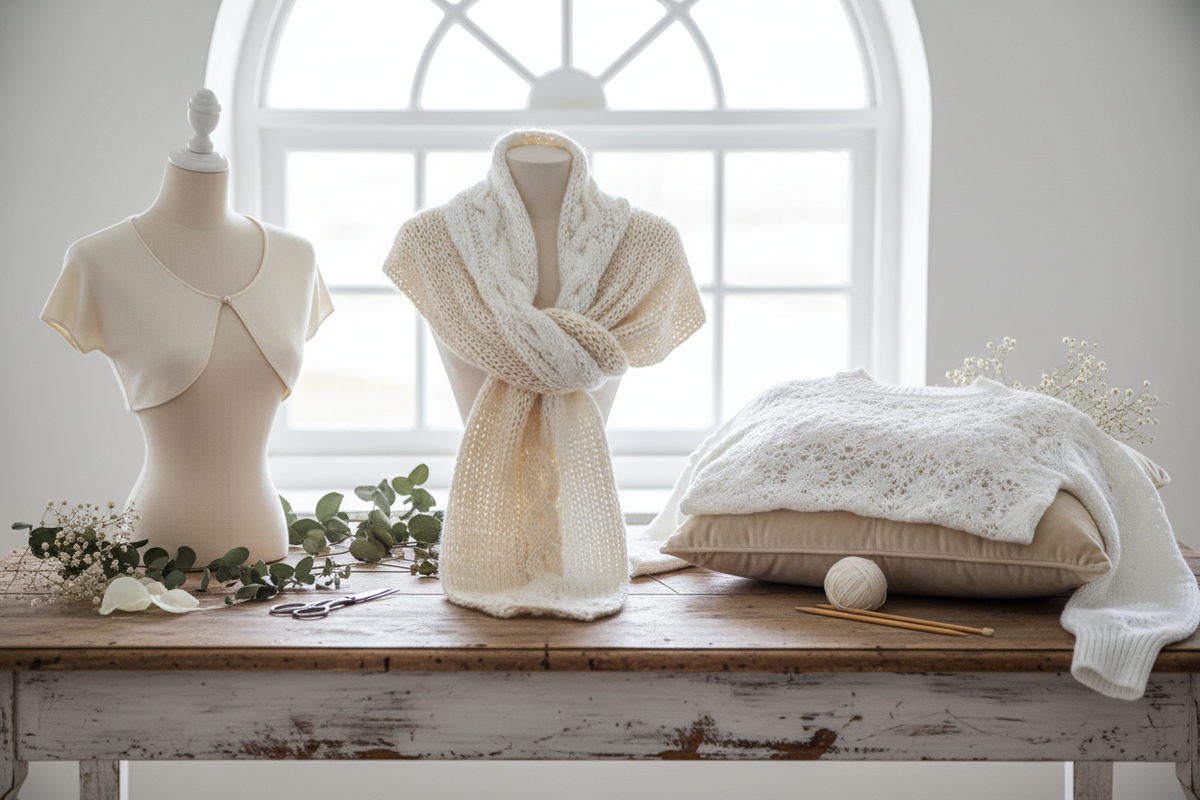 Knit jackets and sweater for wedding
