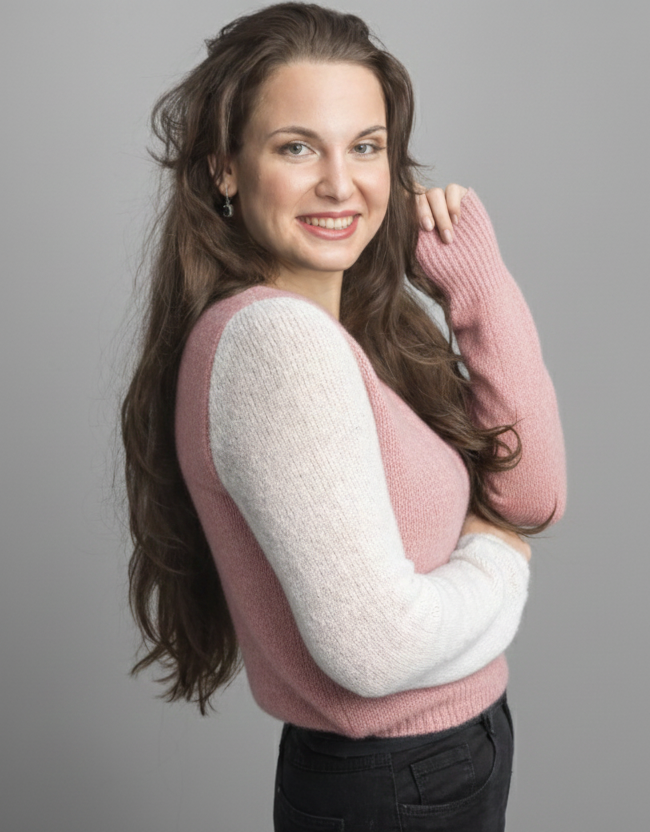 Zweifarbiger Baby Alpaka Pullover Rosa & Weiß – PDF Strickanleitung