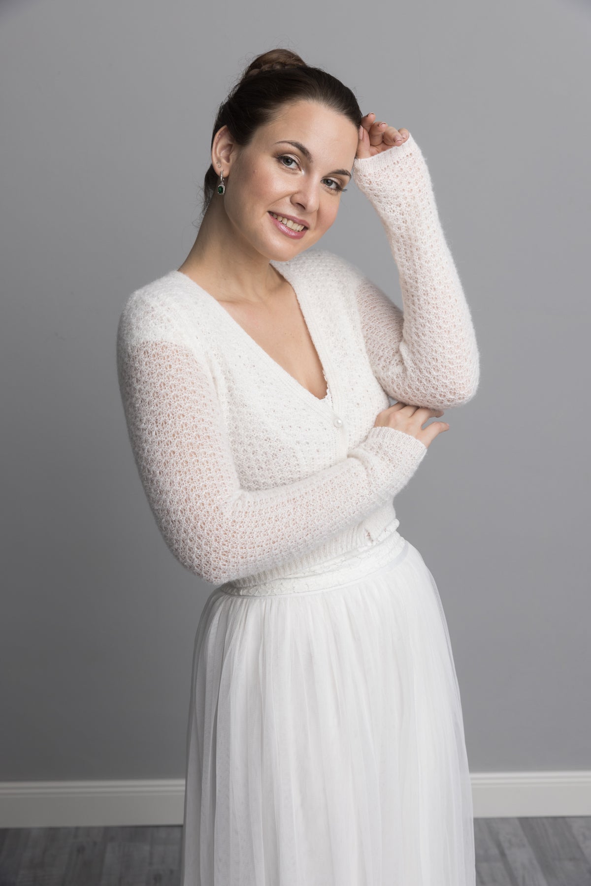 Knit jacket lace for brides
