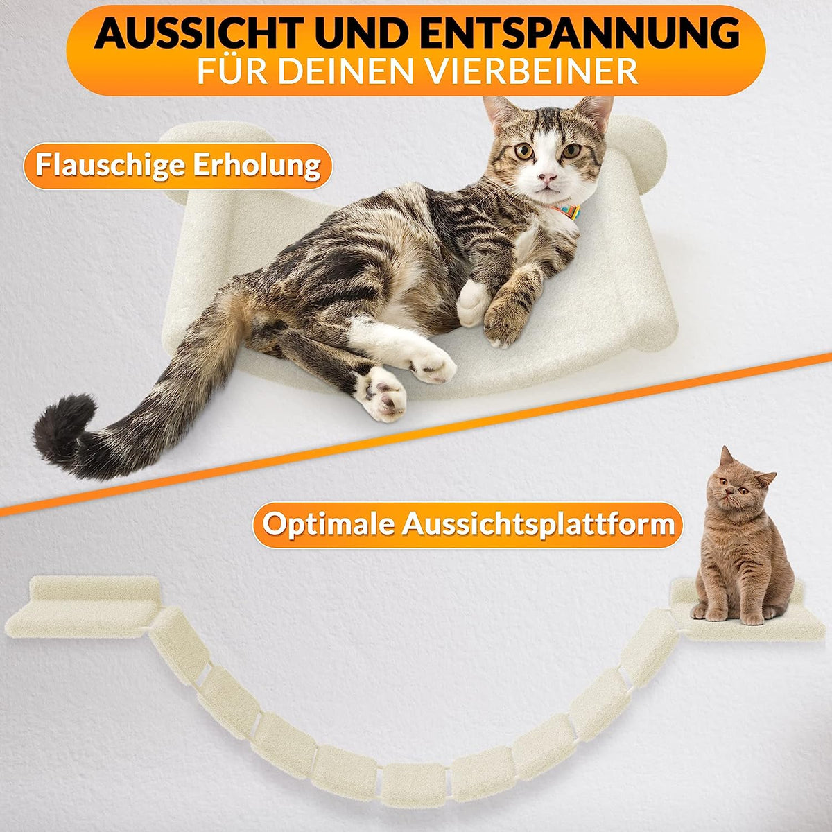 Kletterwand mit 5 Elementen für deine Katze