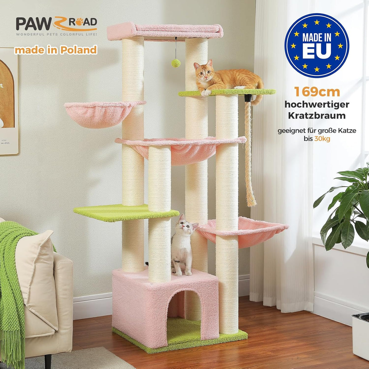 Premium Kratzbaum rosa beige