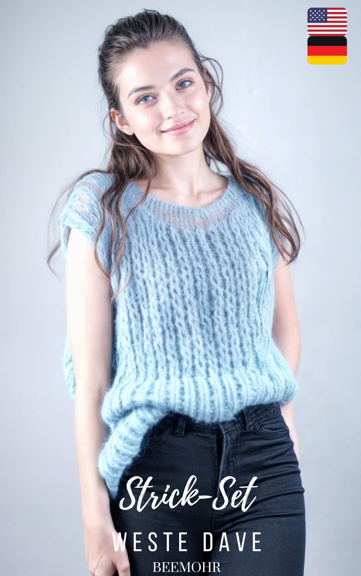 Strickset Mohair Weste Beemohr