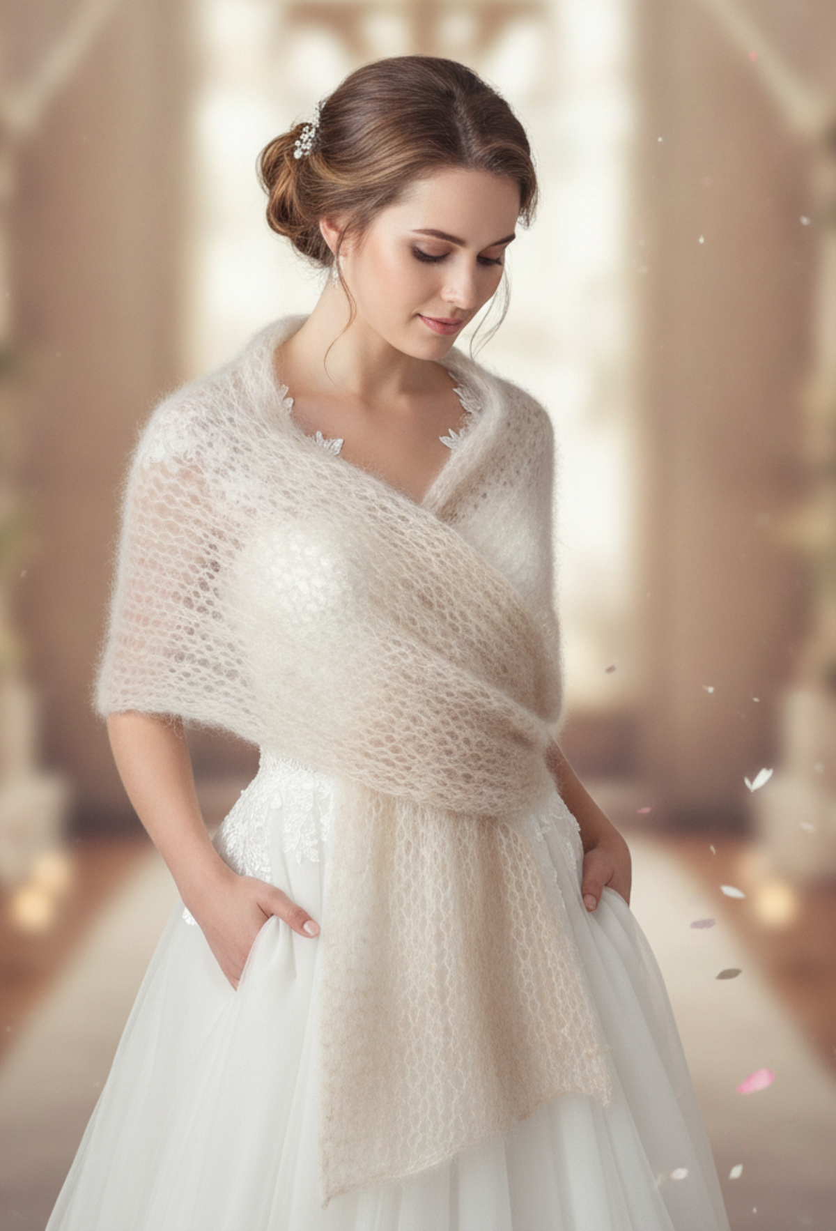 Schal für die Hochzeit gestrickt Strickmuster  von Beemohr