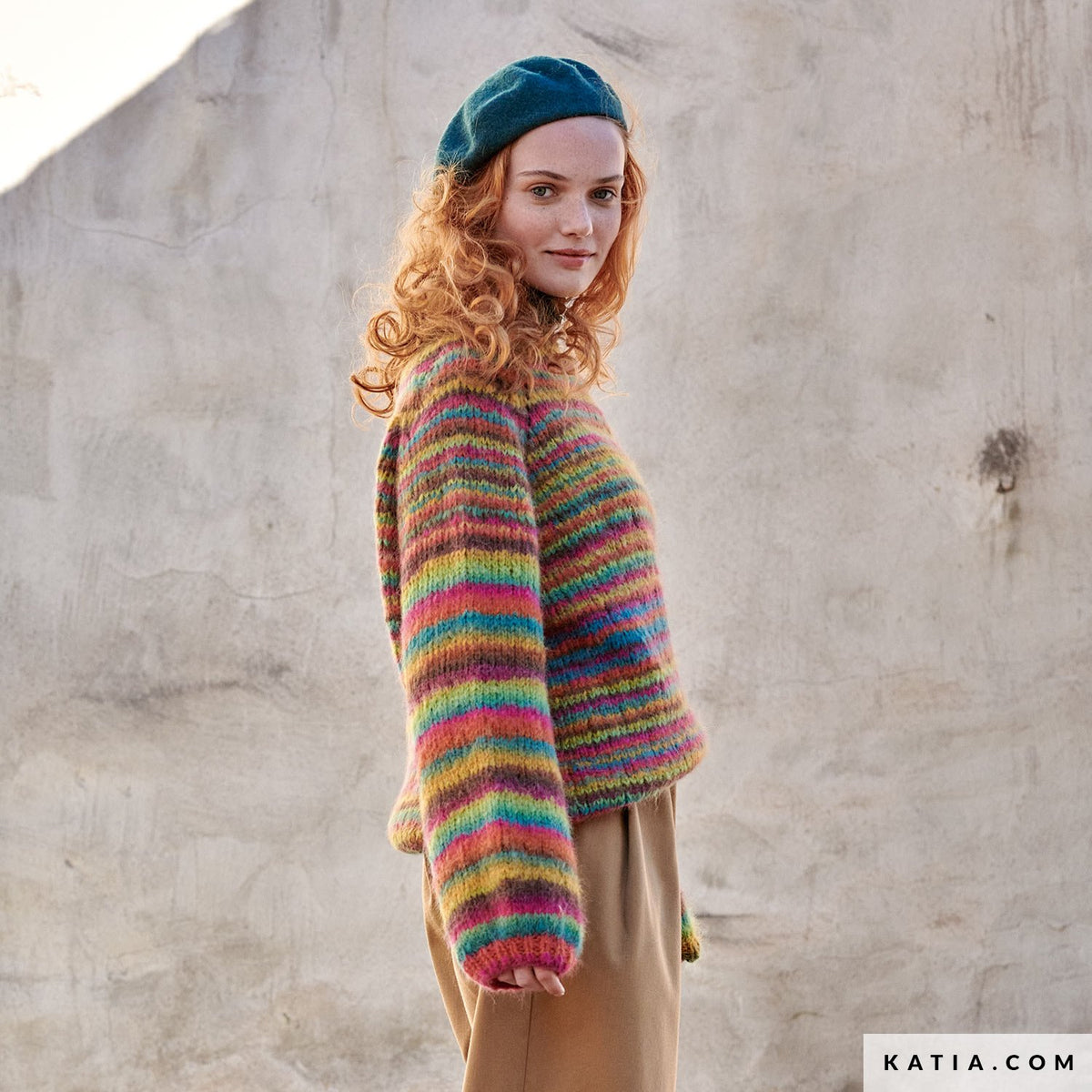 Bunter Strickpullover mit Reiki Wolle stricken