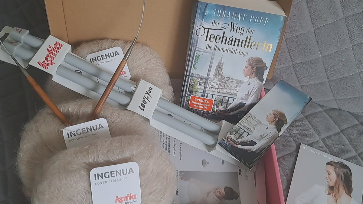 Strickbox mit Buch und Wolle im Video Beemohr