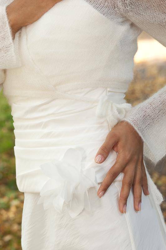For You: Strickjacke Bolero aus Mohair zum Wickeln - Beemohr