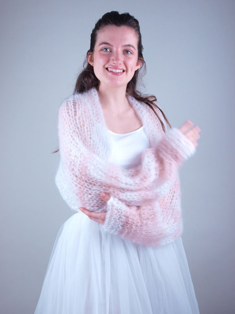 Strickset: Leichter Bolero mit langem Arm in zwei Farben AIR - Beemohr