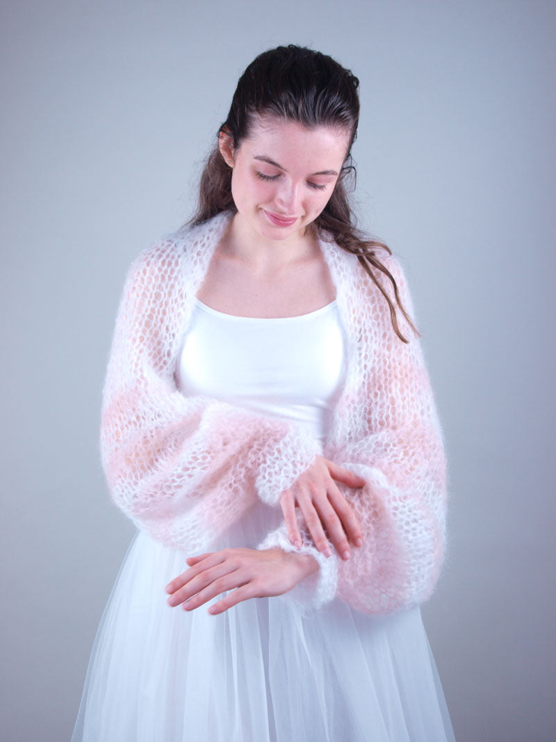 Leichter Bolero handgestrickt aus zwei Farben für Rock & Jeans - Beemohr