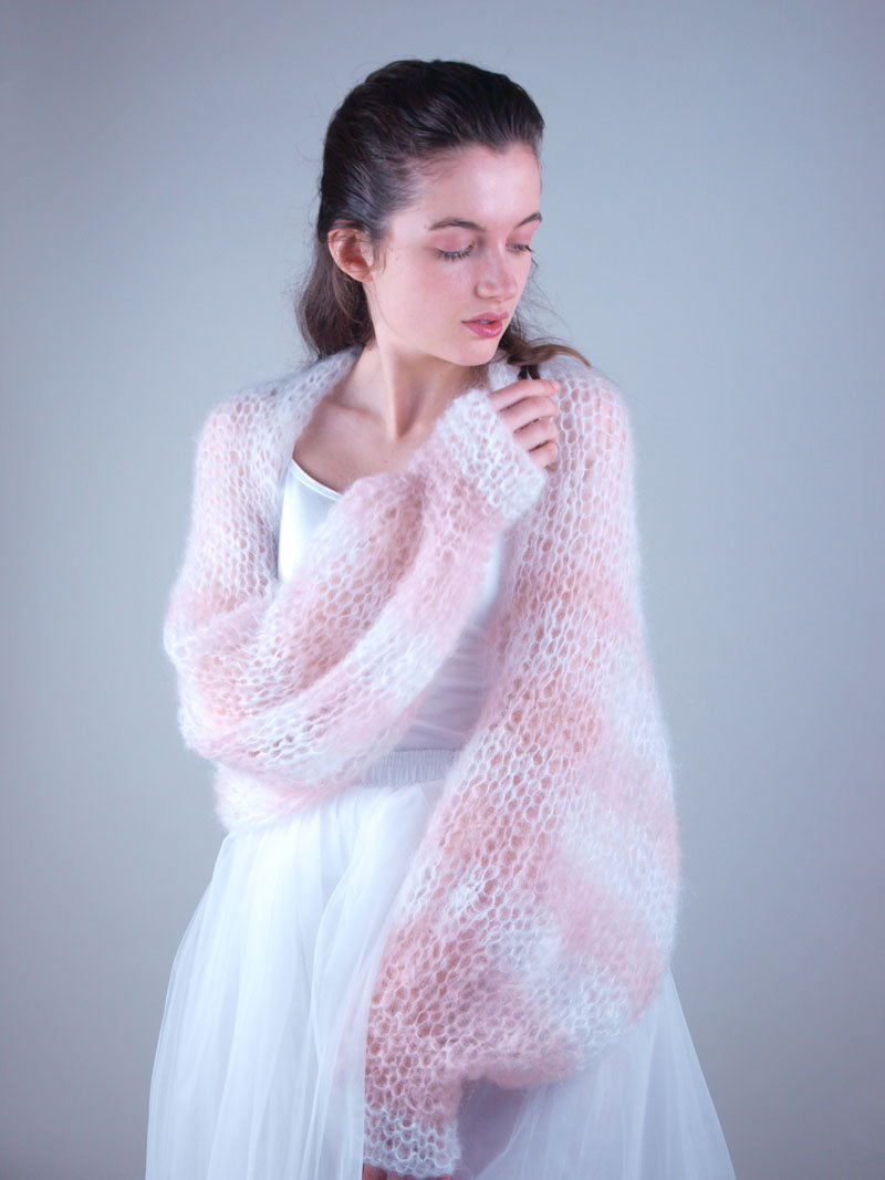 Strickset: Leichter Bolero mit langem Arm in zwei Farben AIR - Beemohr