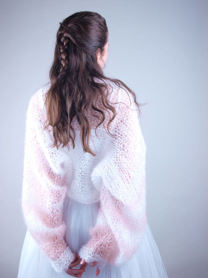 Strickset: Leichter Bolero mit langem Arm in zwei Farben AIR - Beemohr