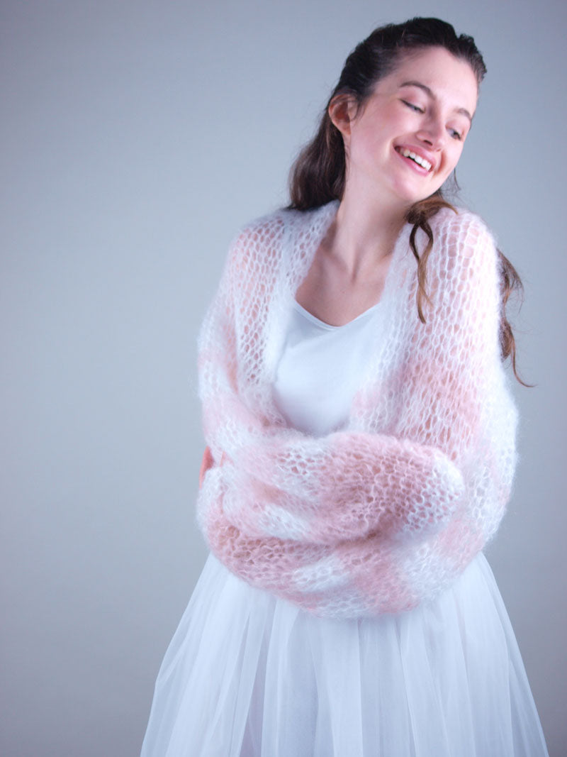 Strickset: Leichter Bolero mit langem Arm in zwei Farben AIR - Beemohr