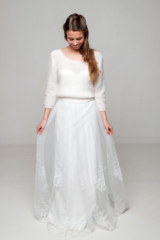 Strickanleitung: Brautpullover ELLY im Lacemuster für DIY Hochzeiten - Beemohr