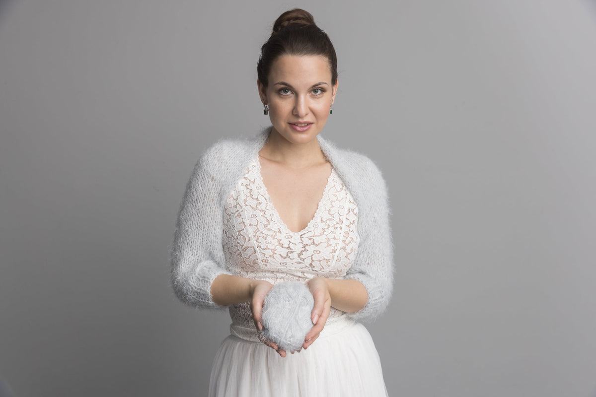 Knit Kit: Flauschiger Bolero DUST mit 3/4 Arm kuschelig weich - Beemohr