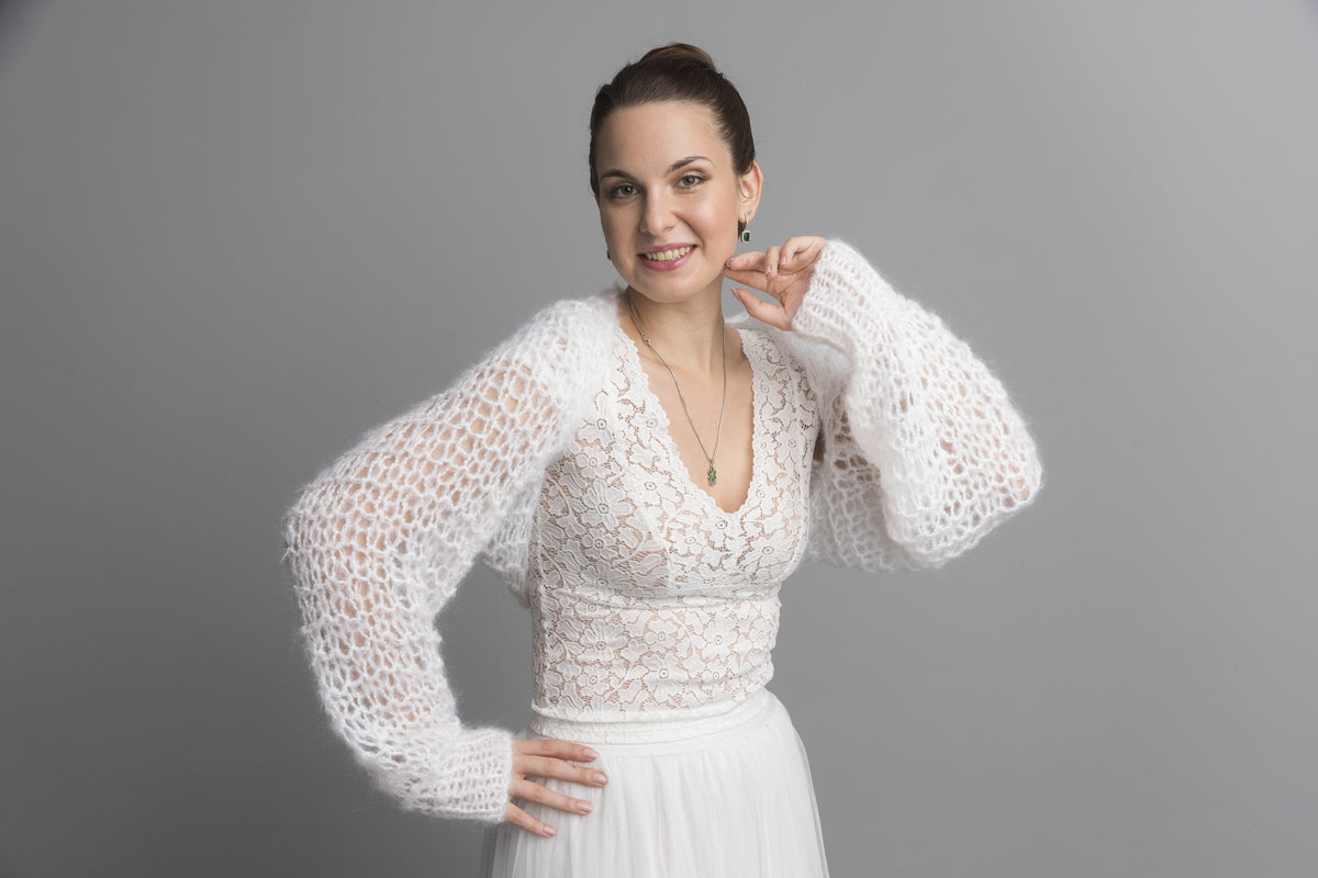 DIY Hochzeit Strickbolero quer gestrickt - Beemohr