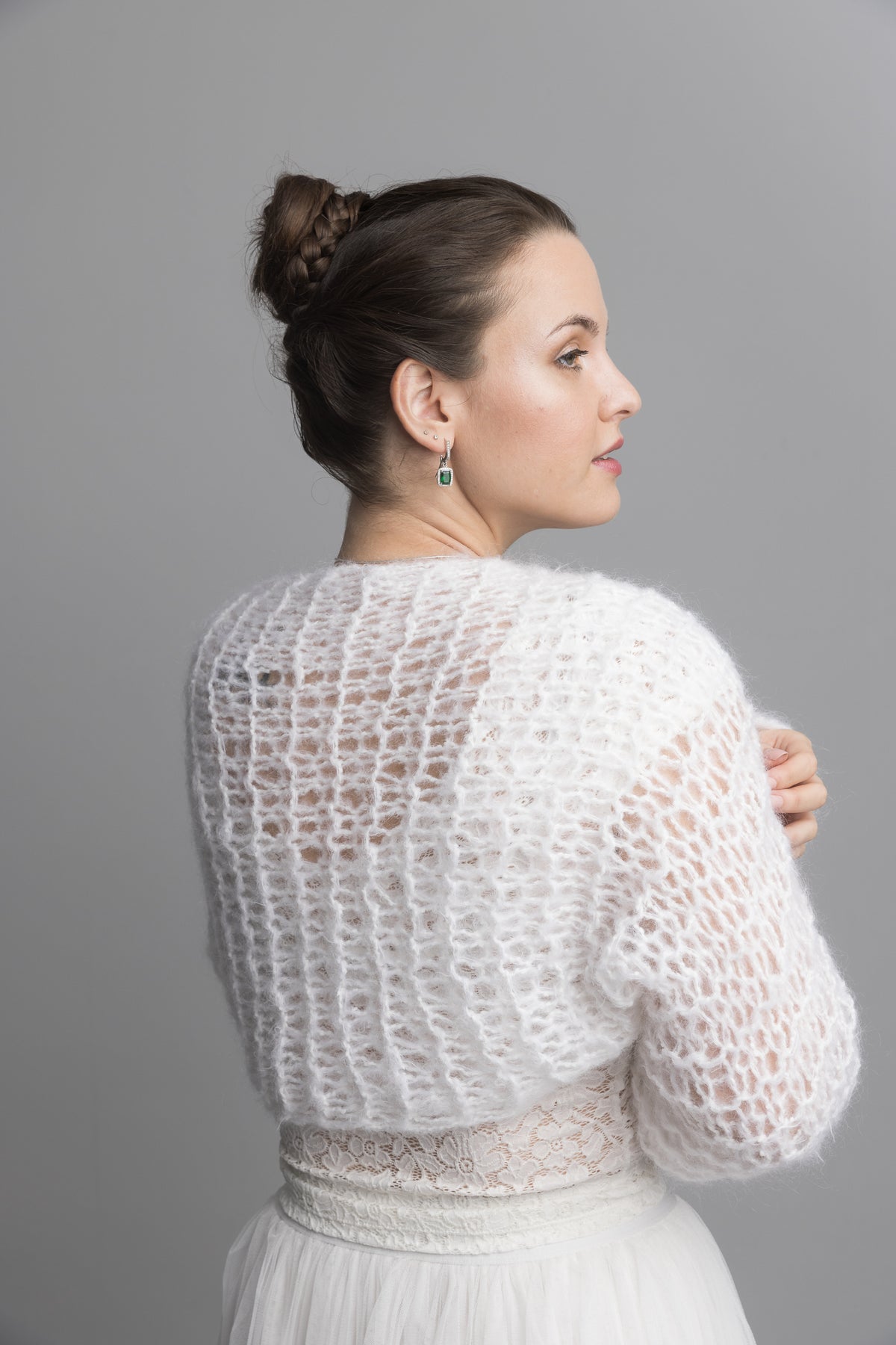 Chunky knit shrug NOVY für Hochzeit und Freizeit aus einem weichen Mohair Mix - Beemohr