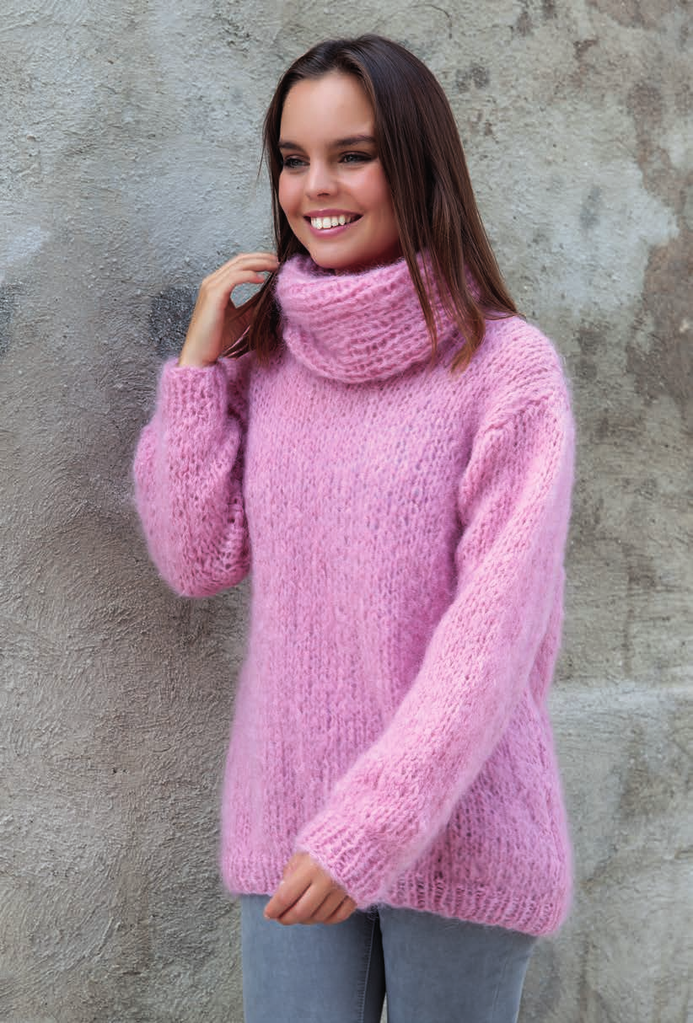 Knit Kit: Mohair kuscheliger Pullover INGENUA Strickset zum Selberstricken mit Strickanleitung - Beemohr
